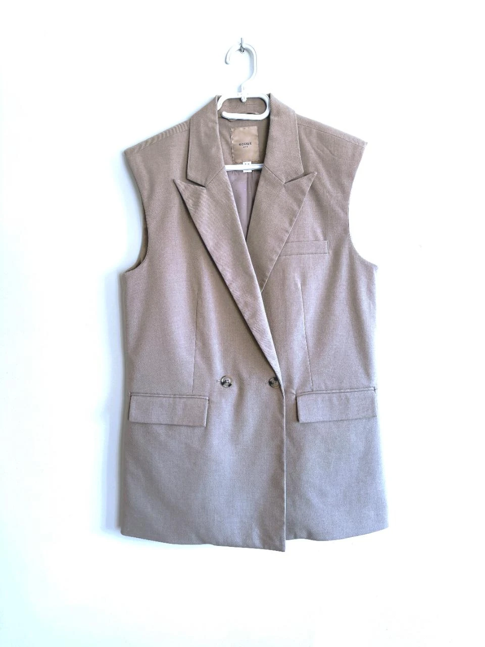 Blazer sin mangas Rouge Vila – Beige claro – Talla 36 – Chic y como nuevo – photo 2